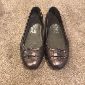 Salvatore Ferragamo Calandria mercurio kid flats
